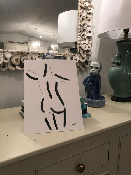 Minimalist Nude IV painting Ashley Williams - Christenberry Collection