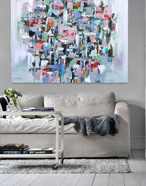 Muted Mint Intuition painting Emma Bell - Christenberry Collection