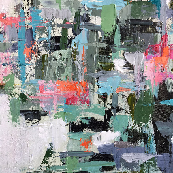 Blue Gray Garden Haze painting Emma Bell - Christenberry Collection