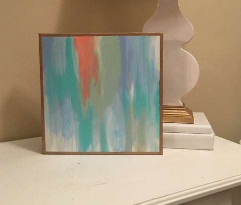 Coral and Blues painting Lauren Neville - Christenberry Collection
