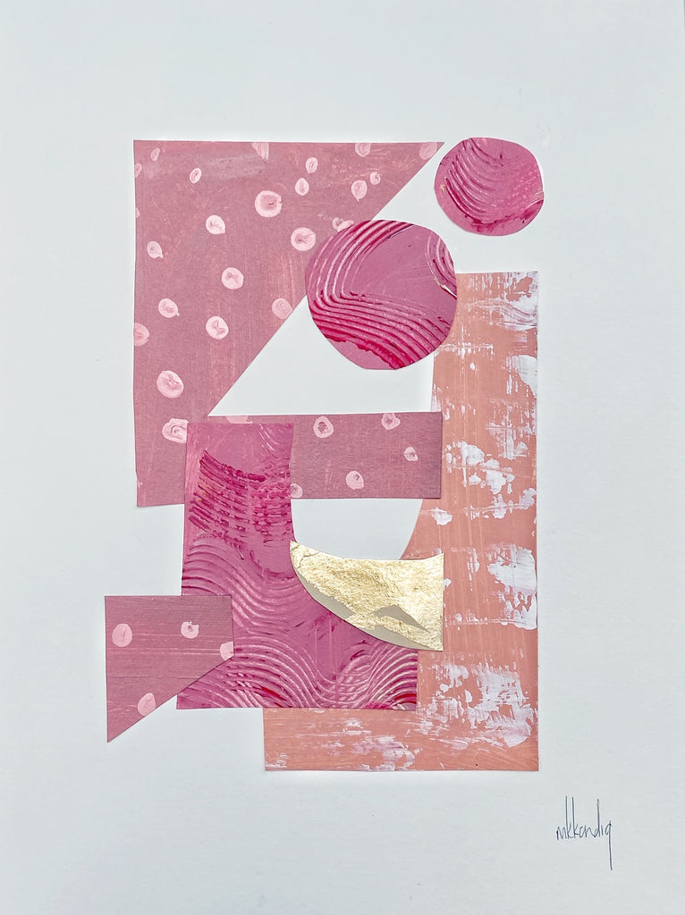 Pink Collage IV painting Mary Kathryn Kendig - Christenberry Collection