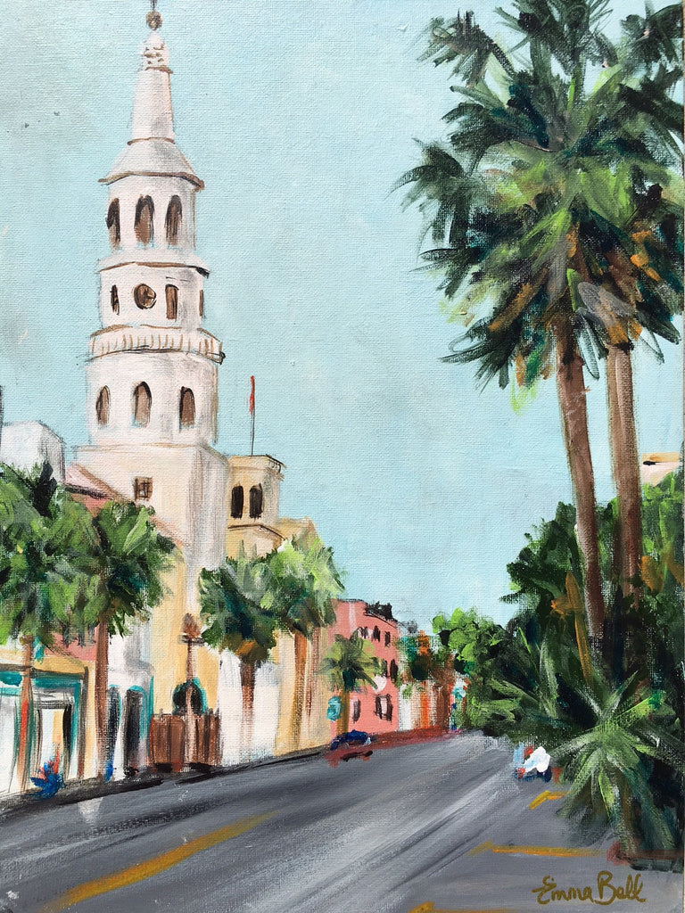 Broad Street, Charleston painting Emma Bell - Christenberry Collection