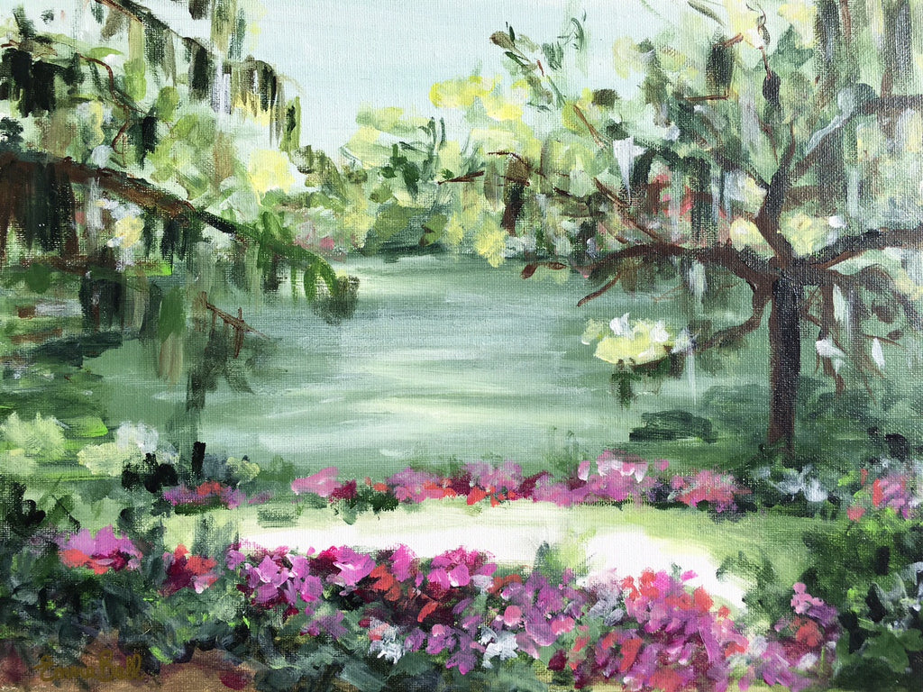 Middleton Place Plantation Gardens painting Emma Bell - Christenberry Collection