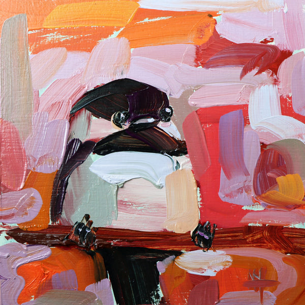 Chickadee No. 972 painting Angela Moulton - Christenberry Collection