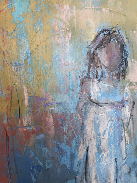 Little Brunette painting Ann Schwartz - Christenberry Collection