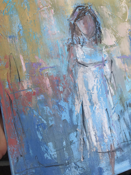 Little Brunette painting Ann Schwartz - Christenberry Collection