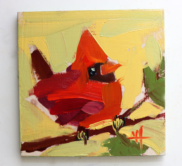 Cardinal No. 190 painting Angela Moulton - Christenberry Collection