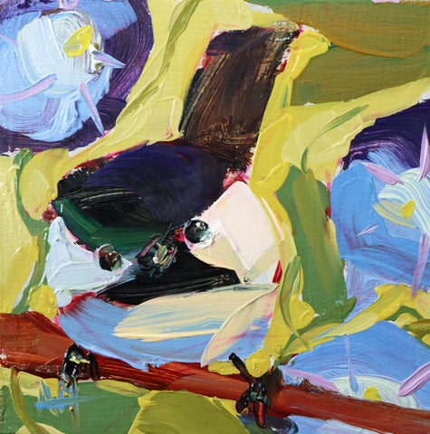 Chickadee No. 975 painting Angela Moulton - Christenberry Collection