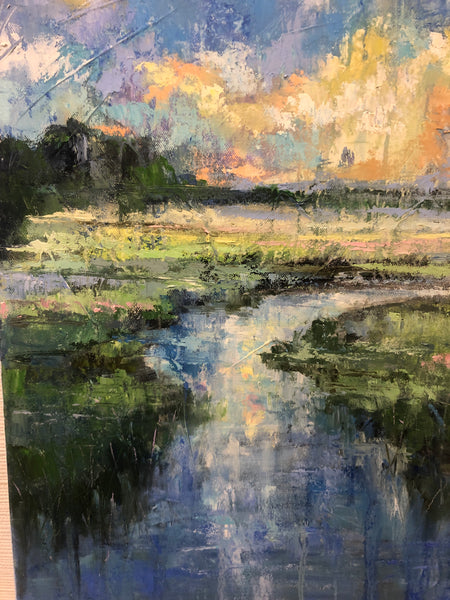 Creek at Dawn painting Ann Schwartz - Christenberry Collection