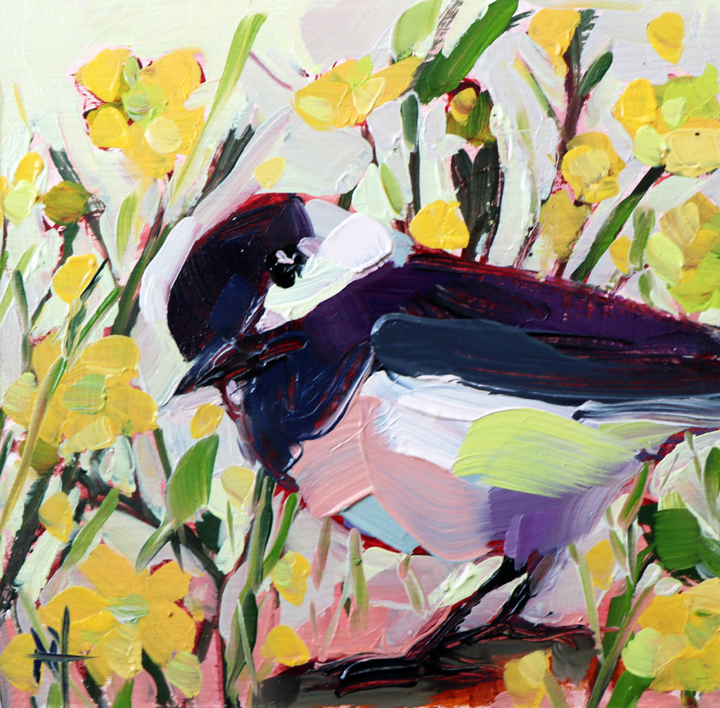 Chickadee No. 989 painting Angela Moulton - Christenberry Collection