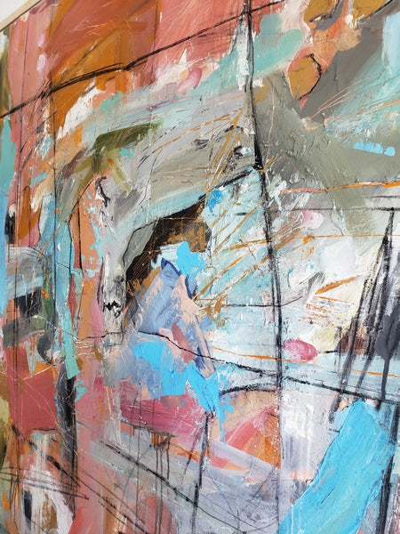 Orange and Cherry Blossom painting Kym De Los Reyes - Christenberry Collection