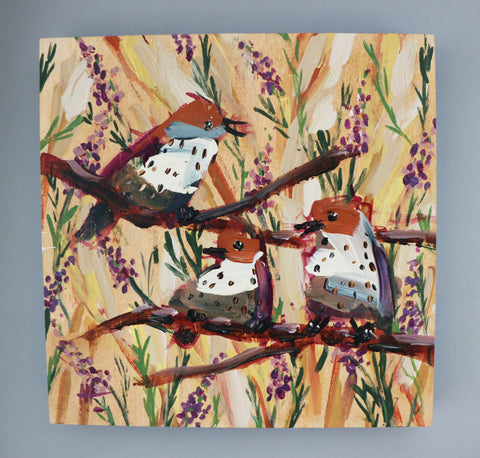 Meadow Pipits painting Angela Moulton - Christenberry Collection