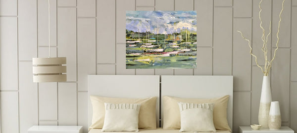 Meeting of the Masts painting Molly Wright - Christenberry Collection