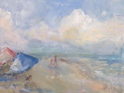 Strolling Isle of Palms painting Ann Schwartz - Christenberry Collection