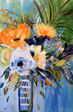 Amy's got the Blues painting Kathy Morawiec - Christenberry Collection
