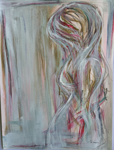 Figure in Pinks and Gold painting Michalle Sessions - Christenberry Collection