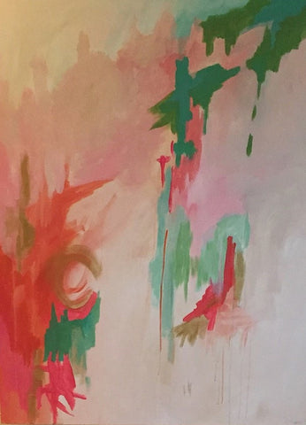 Pinks and Greens painting Jane Marie Edwards - Christenberry Collection