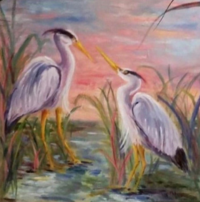 Sunrise Chat painting Jenny Moss - Christenberry Collection