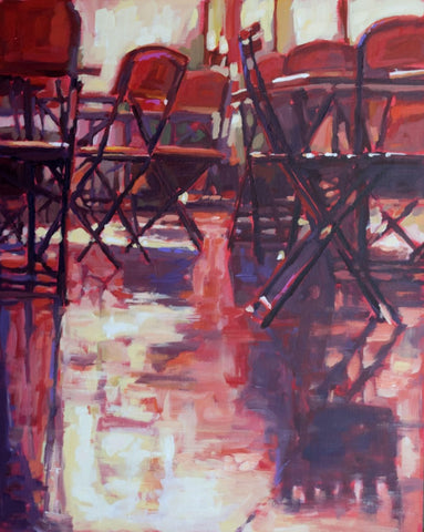 Bistro Nocturn painting Kelly Berger - Christenberry Collection