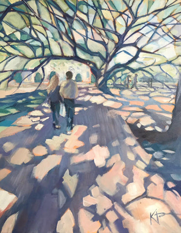 Campus Tour painting Kelly Pelfrey - Christenberry Collection