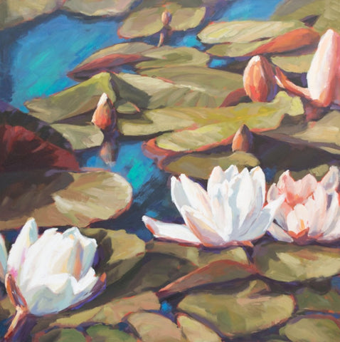 Aqua Flora painting Kelly Berger - Christenberry Collection