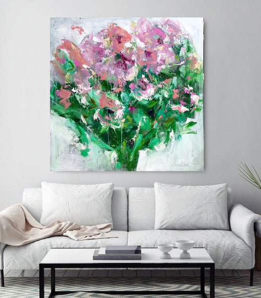 Perfect Pink Bouquet painting Emma Bell - Christenberry Collection