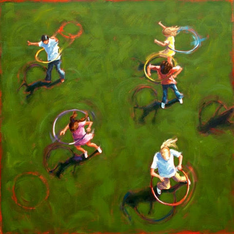High View Hula Hoops painting Kelly Berger - Christenberry Collection